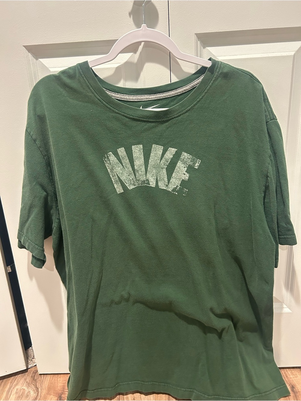 Nike Dark Green Distressed Logo Short Sleeve Tee